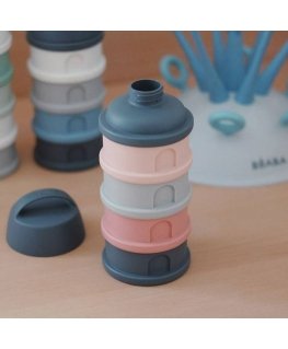 BEABA Pojemniki na mleko w proszku 4 komory mineral grey/pink (opakowanie zbiorcze 6 szt.)