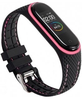 Beline pasek Sport Mi Band 6|5 czarno-różowy black|pink