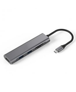 Extra Digital Adapteris USB Type-C - 2 x USB 3.0, HDMI, SD, TF