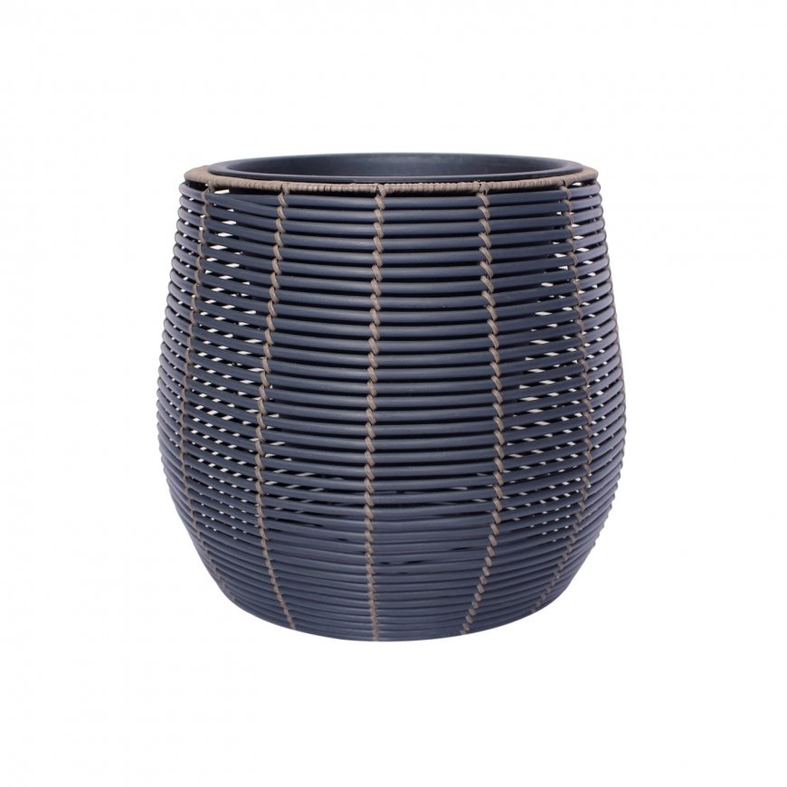 Pukupods WICKER D45x40cm, melns/bruns