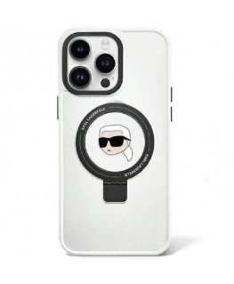 Karl Lagerfeld Ring Stand Karl Head MagSafe Back Case for Apple iPhone 15 Pro