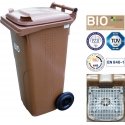 Europlast Austria BIO trash container with double bottom, brown, 240L BIO + GRID