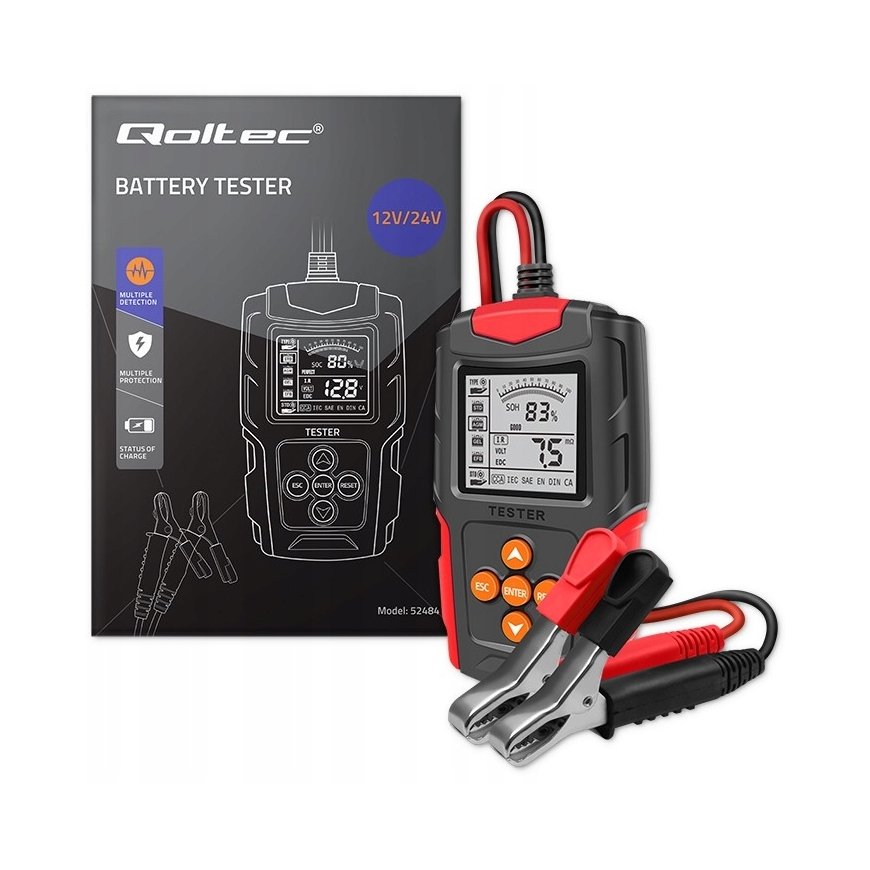 Qoltec LCD digital battery tester,12V