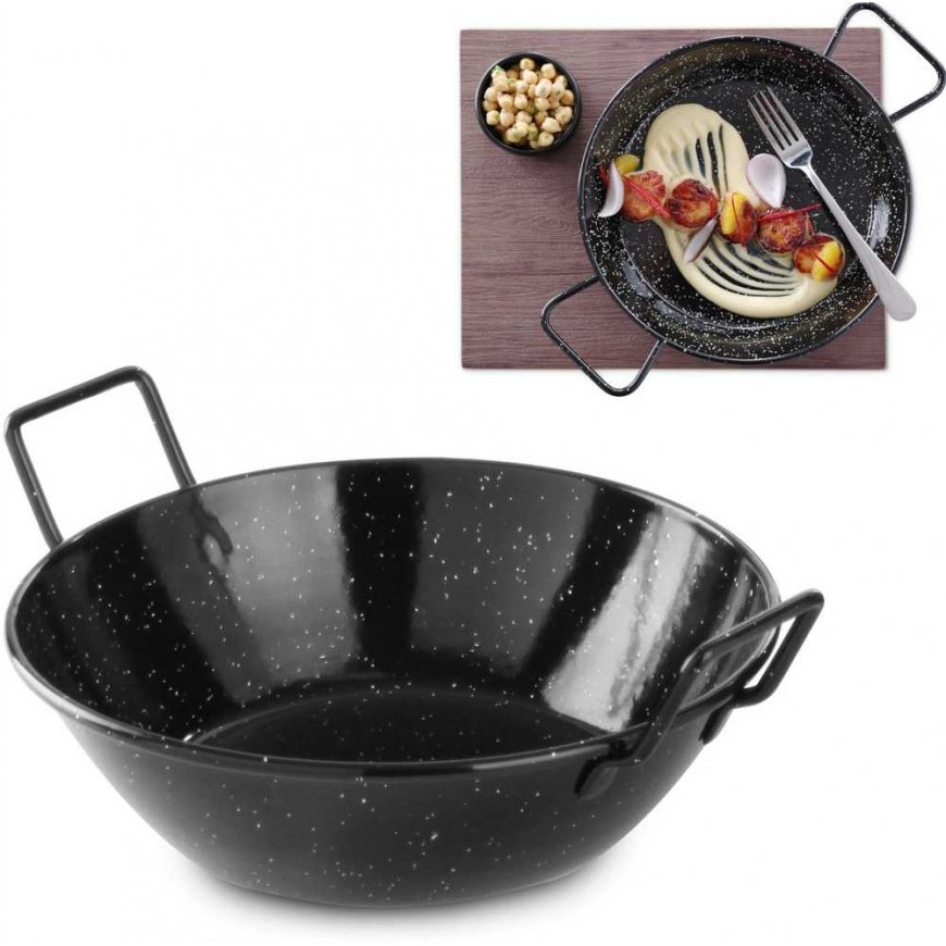 Enameled paella bowl deep diameter 145x(H)40mm Hendi 622810