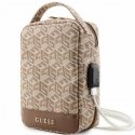 Guess Torba GUHBHGCFSEW Organizer brązowy|brown GCube Stripe Guess Torba GUHBHGCFSEW Organizer brązowy|brown GCube Stripe