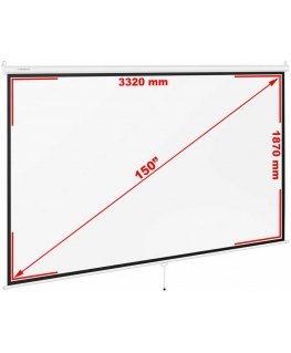 Frommstarck Projector screen semi-automatic wall ceiling matte white 150'' 340x210 cm 16:9
