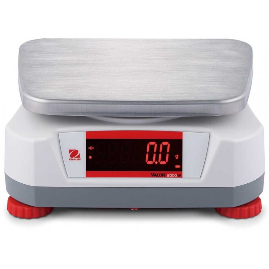 Virtuvinės svarstyklės VALOR 2000 valdymo svarstyklės virtuvės vandeniui atsparus maitinimas IP68 LED 6Kg / 1g - OHAUS V22PWE6T – 2