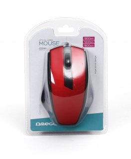 Omega OM08R computer mouse | 1000 DPI | USB | red