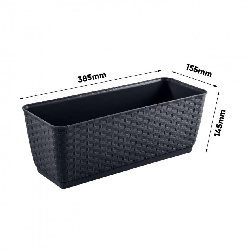 Prosperplast Rato Square juoda puodų dėžutė – 3
