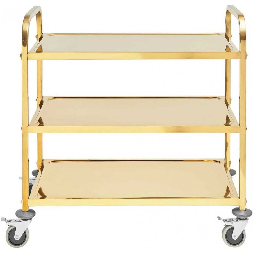 Royal Catering Maitinimo padavėjo serviravimo vežimėlis 3 lentynos 89,5 x 49,5 cm iki 240 kg - auksinis – 2