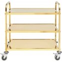 Royal Catering Catering trolley 3 shelves 89.5 x 49.5 cm up to 240 kg - gold Royal Catering Catering trolley 3 shelves 89.5 x 49.5 cm up to 240 kg - gold
