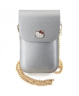 Hello Kitty Leather Metal Logo Chain bag - silver