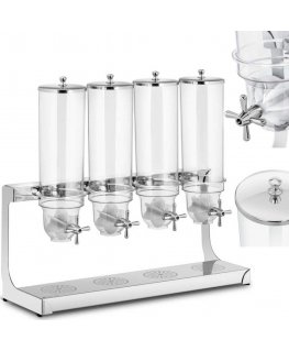 Royal Catering Dispenser for bulk products, muesli flakes, dried fruits and nuts, coffee, 4 x 3.5 l