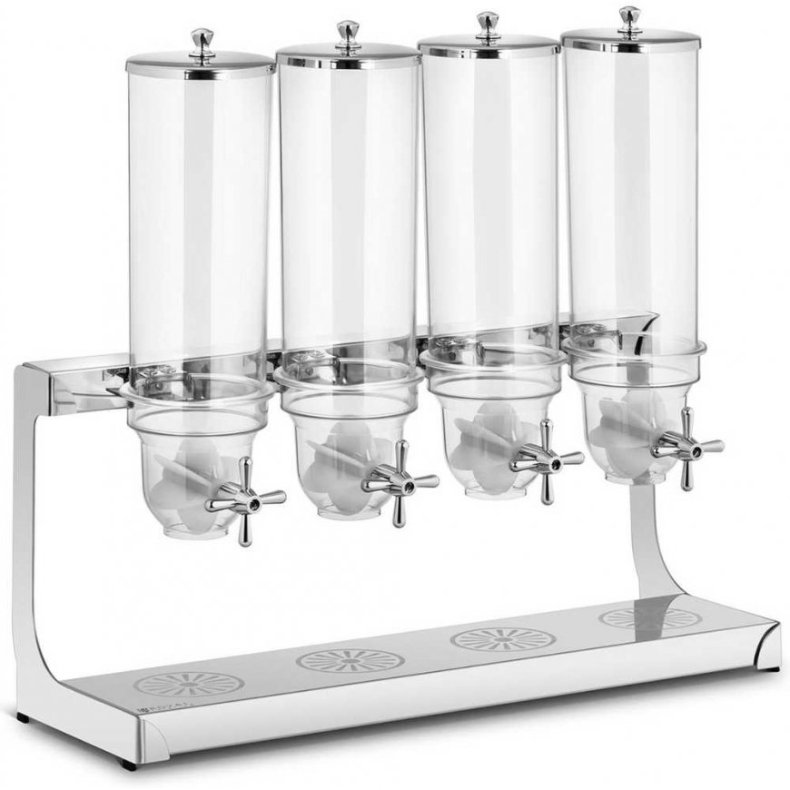 Royal Catering Dozatorius biriems produktams, musli dribsniams, džiovintiems vaisiams ir riešutams, kavai, 4 x 3,5 l – 2