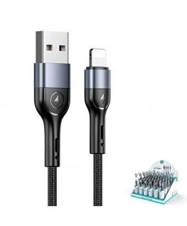 USAMS Kabel pleciony U55 2A lightning 1szt for set U55 czarny|bl