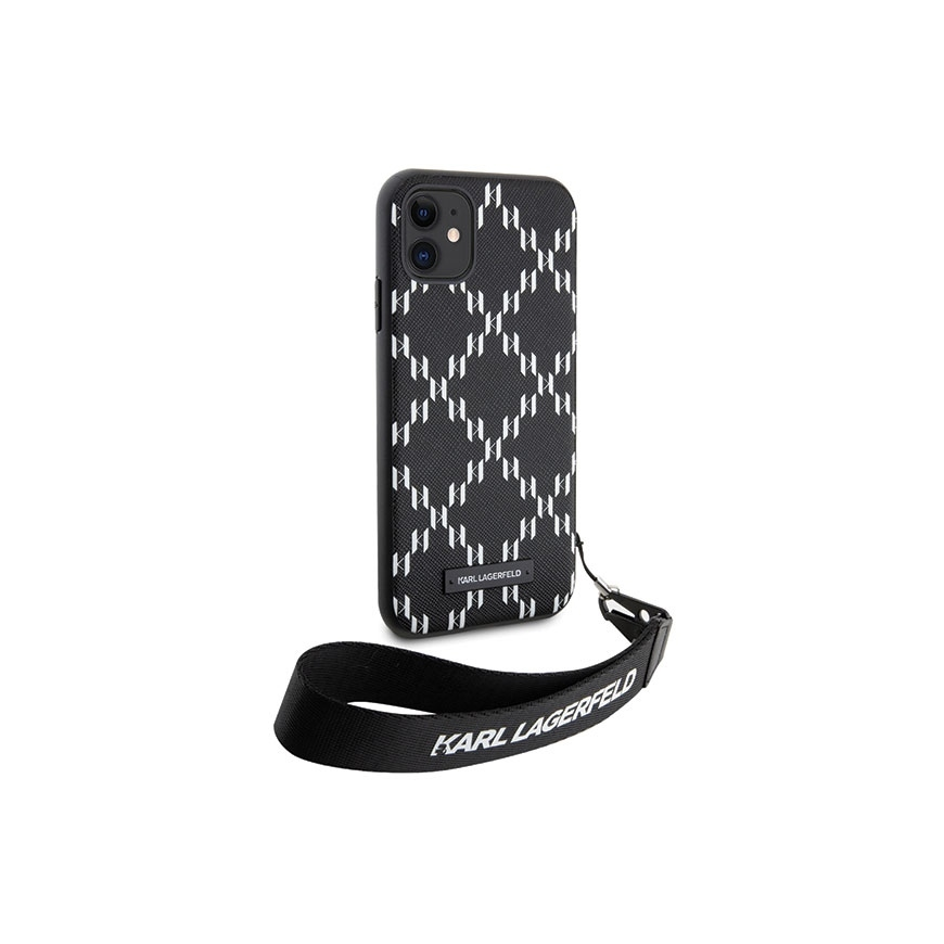 Karl Lagerfeld KLHCN61SAKLMBSK iPhone 11 / Xr 6.1" Black/Black Hard Case Monogram Losange Saffiano – 5