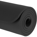 Gymnastics mat for yoga, pilates, fitness, 183x61cm, thickness 1cm, NBR material, black, REBEL ACTIVE Gymnastics mat for yoga, pilates, fitness, 183x61cm, thickness 1cm, NBR material, black, REBEL ACTIVE