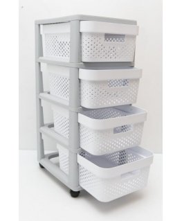 Curver / Keter CURVER REGAŁ INFINITY KD 4X11L AŻUROWY /GRAY/WHITE