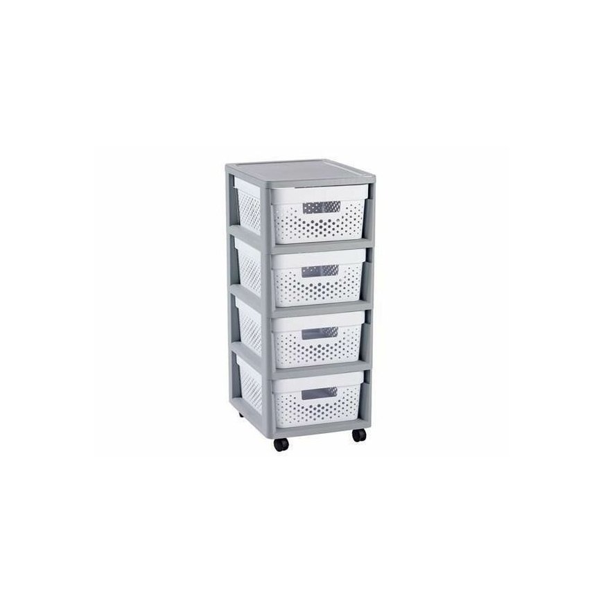 Curver / Keter CURVER REGAŁ INFINITY KD 4X11L AŻUROWY /GRAY/WHITE – 2