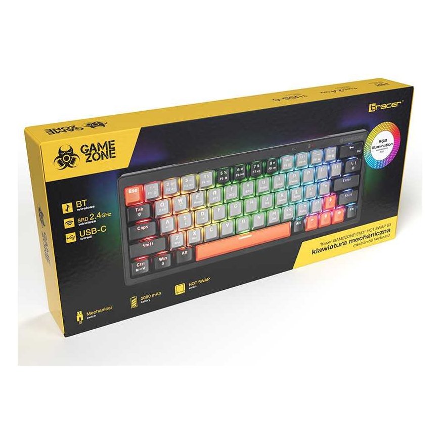 Mechanical keyboard Tracer GAMEZONE EVO3 HOT SWAP 63 (Grey) – 5