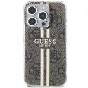Guess IML 4G Gold Stripe Case for iPhone 15 Pro Brown