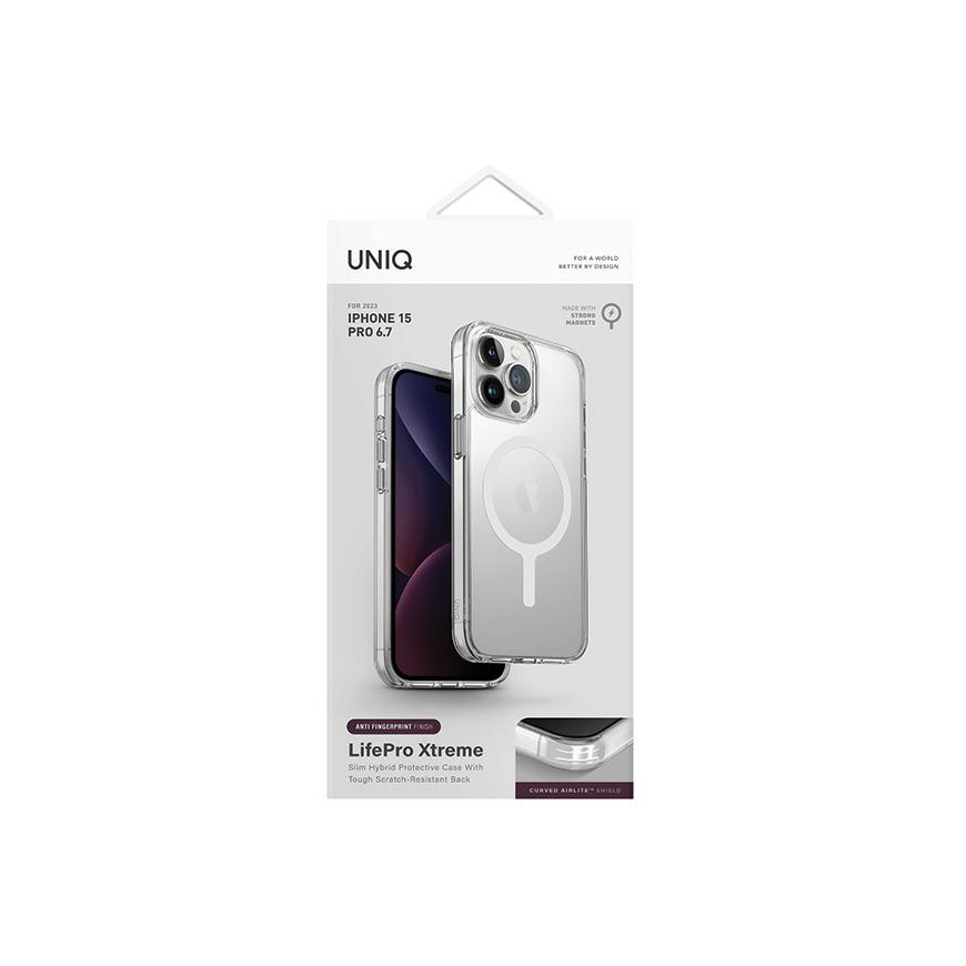 Uniq LifePro Xtreme Magclick įkrovimo dėklas, skirtas iPhone 15 Pro Max - skaidrus – 2