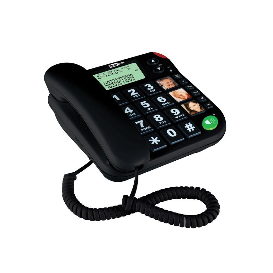 MaxCom KXT480CZ puhelin Analoginen puhelin Soittajan tunnistus Musta