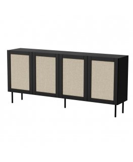 JUTA 4D chest of drawers 4D 200x39,5x90 black + linol calabria