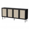 JUTA 4D kumode 4D 200x39,5x90 melna + linols calabria JUTA 4D kumode 4D 200x39,5x90 melna + linols calabria