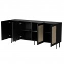 JUTA 4D kumode 4D 200x39,5x90 melna + linols calabria JUTA 4D kumode 4D 200x39,5x90 melna + linols calabria