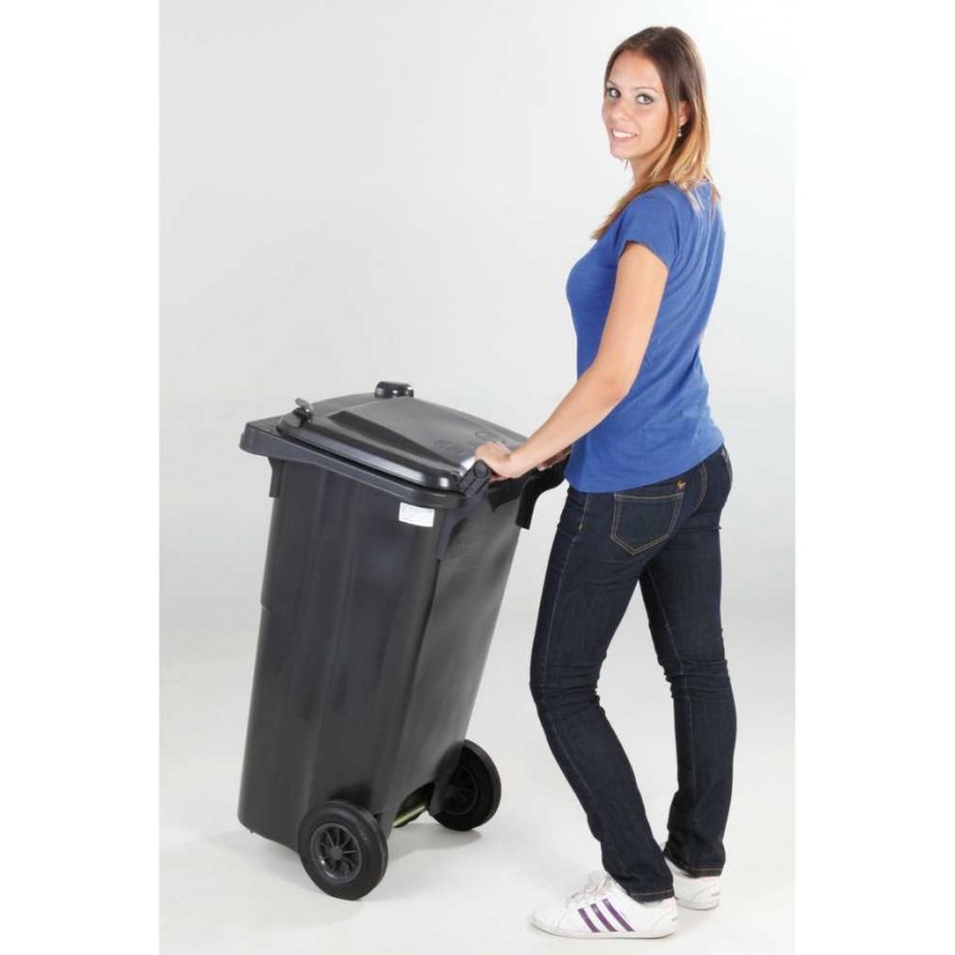 Konteinerių kibiras atliekoms ir šiukšlėms SERTIFIKATAI Europlast Austria - mėlynas 120L – 4