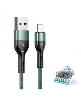 USAMS Kabel pleciony U55 2A lightning 1szt. for set U55 zielony|