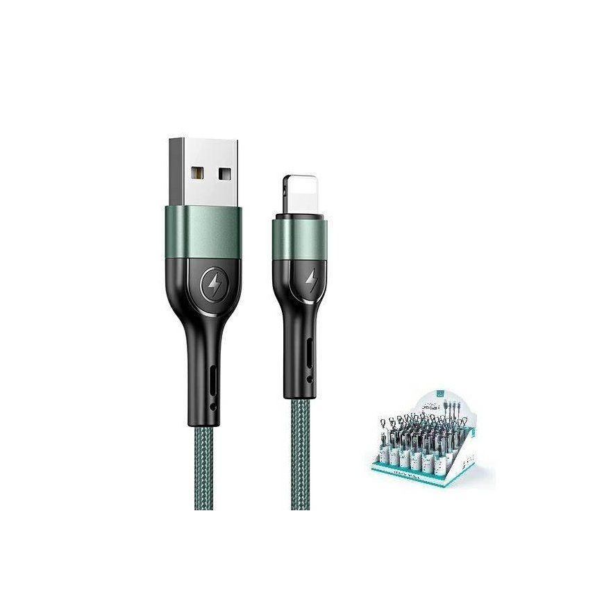 USAMS Kabel pleciony U55 2A lightning 1szt. for set U55 zielony|