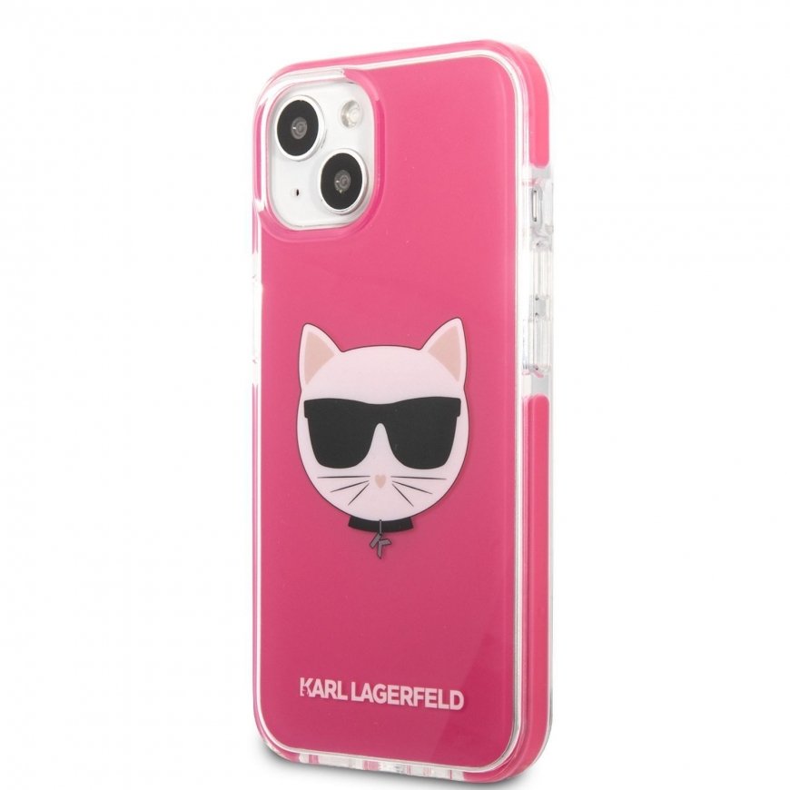 Karl Lagerfeld TPE Choupette Head Case for iPhone 13 mini Fuchsi