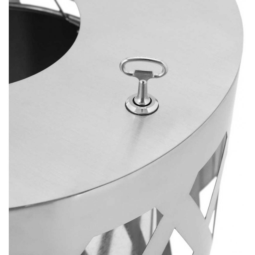 Ulsonix Urban waste bin, external, round, diameter. 50 x 80 cm STEEL grey – 3