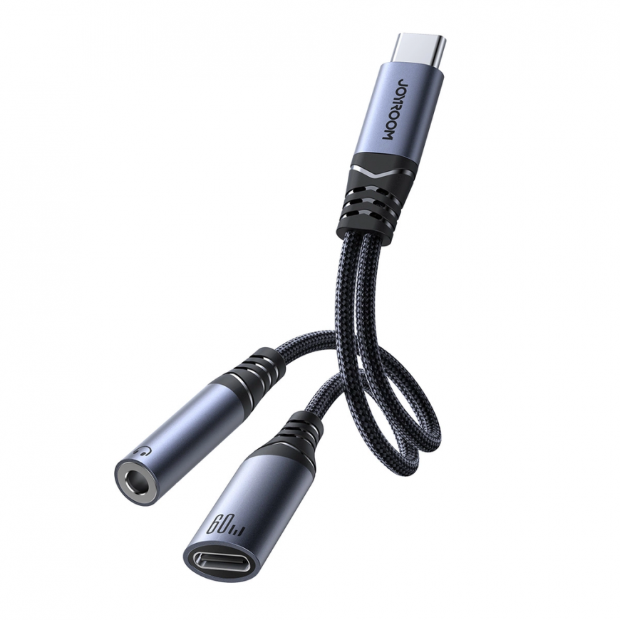 Joyroom SY-C02 2in1 DAC Adapter USB-C to USB-C / 3.5mm Mini Jack - Black