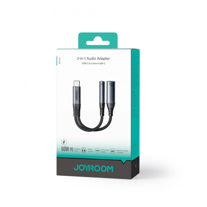 Joyroom SY-C02 2in1 DAC Adapter USB-C to USB-C / 3.5mm Mini Jack - Black – 5