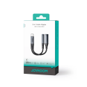 Joyroom SY-C02 2in1 DAC adapteris USB-C į USB-C / 3,5 mm mini lizdas - juodas Joyroom SY-C02 2in1 DAC adapteris USB-C į USB-C / 3,5 mm mini lizdas - juodas