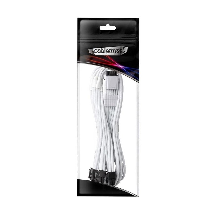 Cablemod PRO ModMesh RT 12VHPWR auf 3x PCI-e Kabelis für ASUS/Seasonic/Phanteks - 60cm, baltas – 3