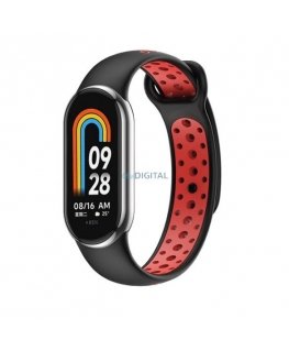 Beline pasek Mi Band 8 design czarno-czerwony |black-red