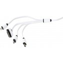 Kabelis USB Omega 4w1 microUSB, miniUSB, iPhone4, Apple 30pin, juoda-balta (OUCK4WB) Kabelis USB Omega 4w1 microUSB, miniUSB, iPhone4, Apple 30pin, juoda-balta (OUCK4WB)