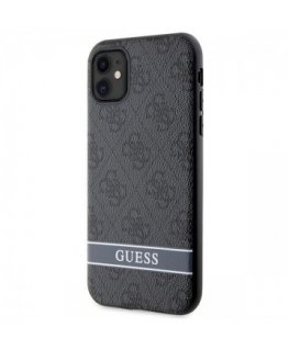 Guess GUHCN61P4SNK iPhone 11 | Xr szary|grey hardcase 4G Stripe