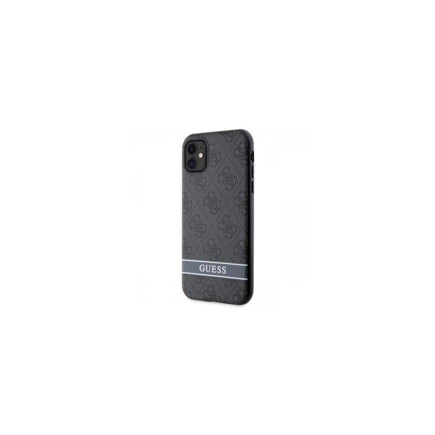 Guess GUHCN61P4SNK iPhone 11 | Xr szary|grey hardcase 4G Stripe