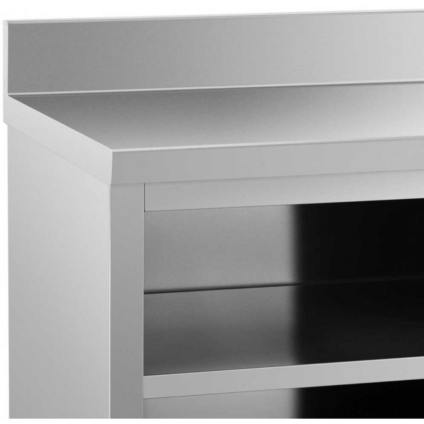 Royal Catering Stainless steel built-in cabinet with edge, wall-mounted, sliding door, 200x60cm – 5
