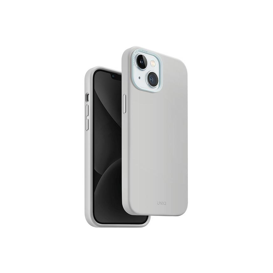 Uniq Lino Hue iPhone 15 dėklas 6.1" Magclick Įkrovimas šviesiai pilka/kreidos pilka