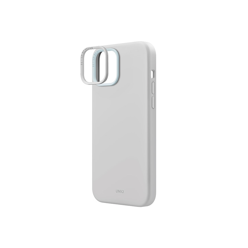 Uniq Lino Hue iPhone 15 case 6.1" Magclick Charging light grey/chalk gray – 4