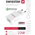 Swissten Premium Tīkla Lādētājs 2x USB | QC3.0 23W Balts Swissten Premium Tīkla Lādētājs 2x USB | QC3.0 23W Balts