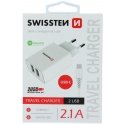 Swissten Smart IC Travel Charger 2x USB 2.1А with USB-C Cable 1.2 m Swissten Smart IC Travel Charger 2x USB 2.1А with USB-C Cable 1.2 m