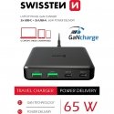 Swissten Desktop GaN Charger Adaperis 2x USB-C | 2x USB | 65W Swissten Desktop GaN Charger Adaperis 2x USB-C | 2x USB | 65W