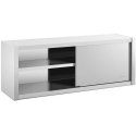 Royal Catering Catering wall cabinet with sliding doors, Steel, 160 x 45 x 60 cm